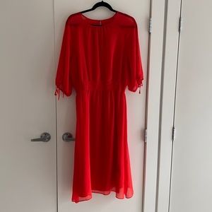 Maggy London Orange Midi-length dress Sz 14